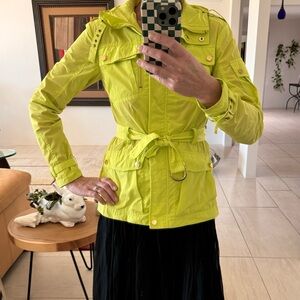Trina Turk Yellow Utility Windbreaker Jacket Size P
